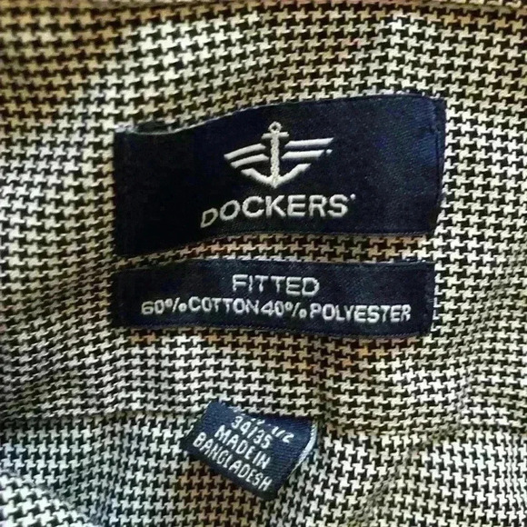 Dockers black white plaid long sleeve button down shirt mens XL - Picture 7 of 7
